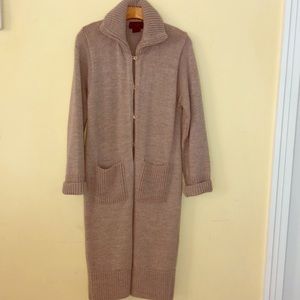Full length wool cardigan by Peregrine of England